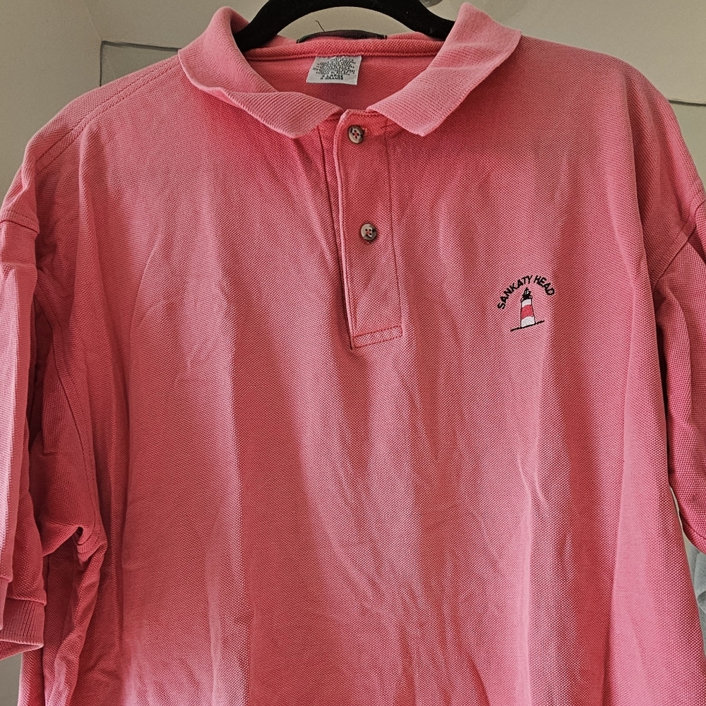 Vintage Nantucket Sankaty Head Men's Pink Polo Shirt - Size Xl
